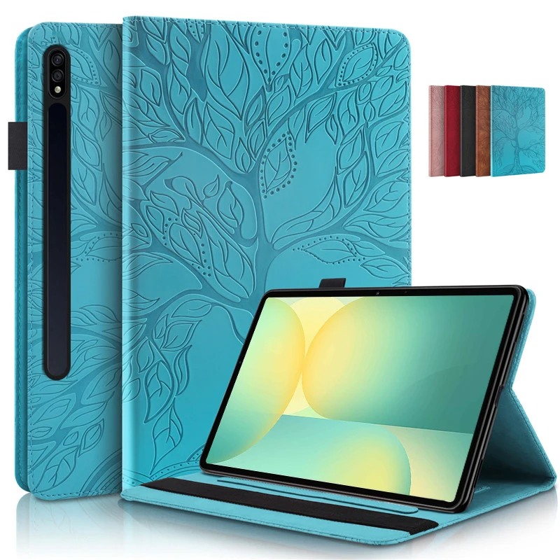 Embossed Tree Leather Wallet Flip Cover