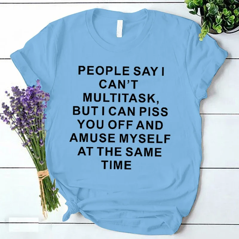 

Футболка с принтом людей, говорят, что я не могу, женская уличная одежда 90-х годов Y2k, топы, цитата, футболка Ulzzang, женская футболка в Корейском стиле