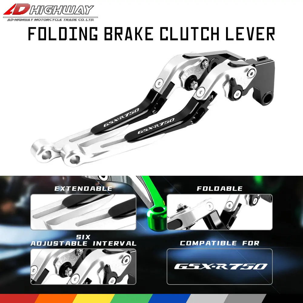 

20 Colors CNC Aliuminum Brake Adjustable Extendable Folding Brake Clutch Levers For SUZUKI GSX-R 750 GSXR750 GSXR 750 1996-2003