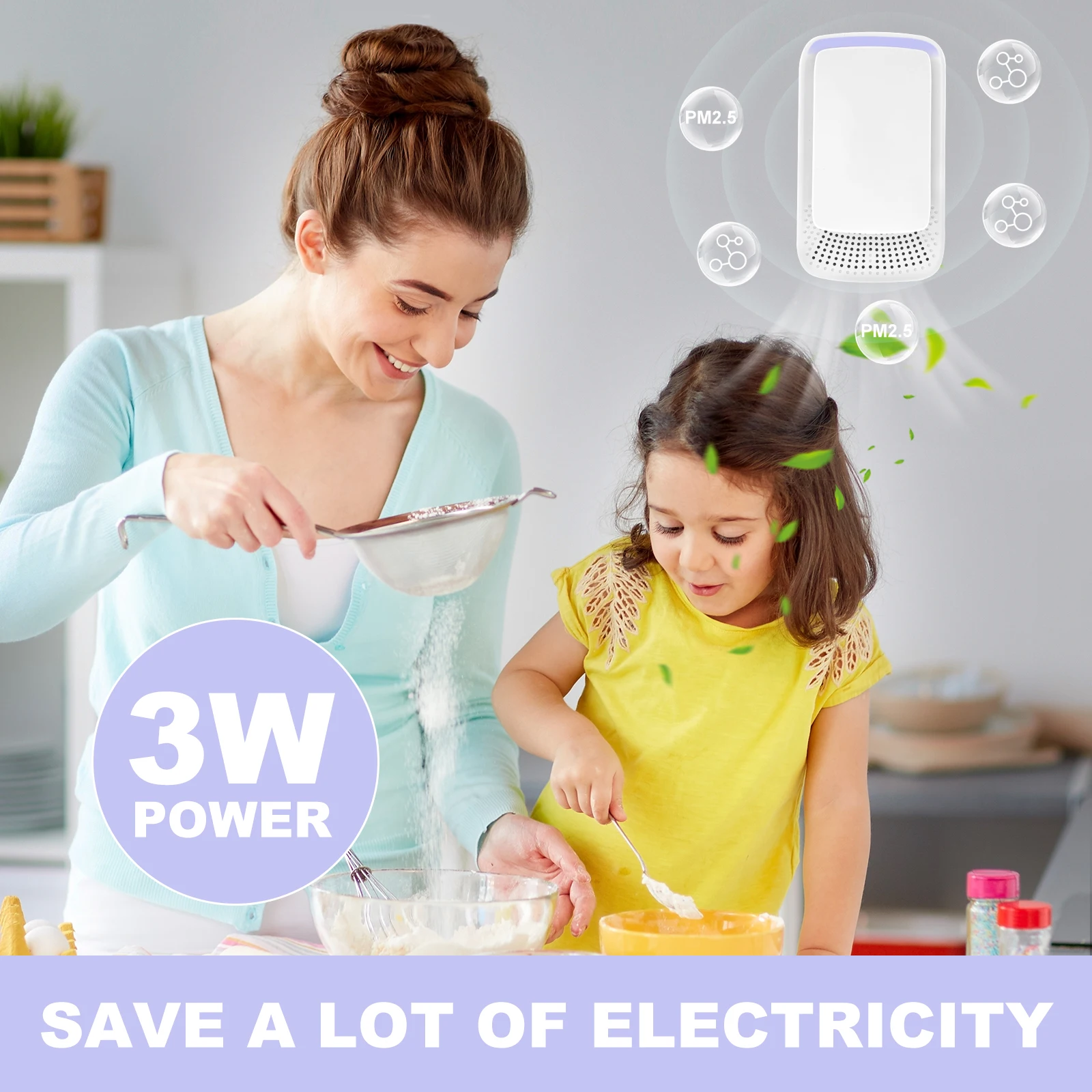 1/2/4Pcs Mini Air Purifier For Home Plug in Air Ionizer Negative Ion Purifier No Filter Household Odor Eliminator Cleaner