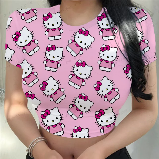 T-shirt hello kitty💗  Ретро принты, Футболки для девочек