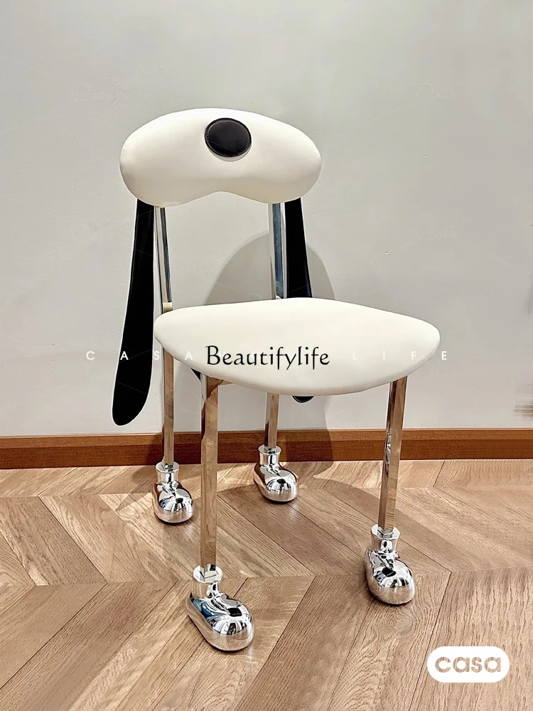 

Dog Dining Chair with Backrest Makeup Home Bedroom Chair