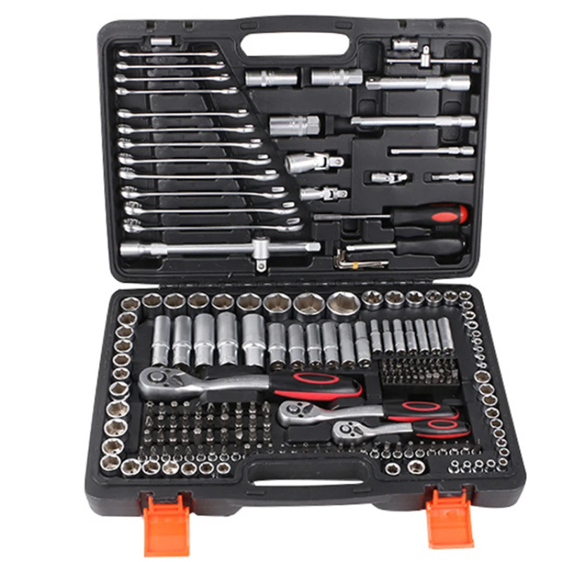 

216pcs Socket Wrench Kits Auto Repair Tool Socket Ratchet Spanner Sets For Home Hardware Kit Tool Boxes With Plastic Box Package