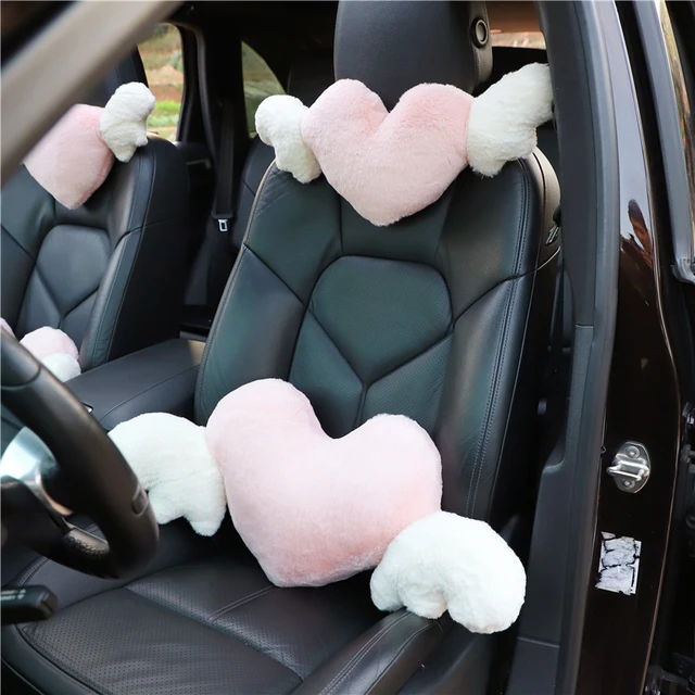 Herz-Förmigen Auto Kopfstütze Plüsch Liebe Neck Kissen Sitz Zurück Kissen  Lenden Unterstützung Kissen Universal Auto Zubehör - AliExpress