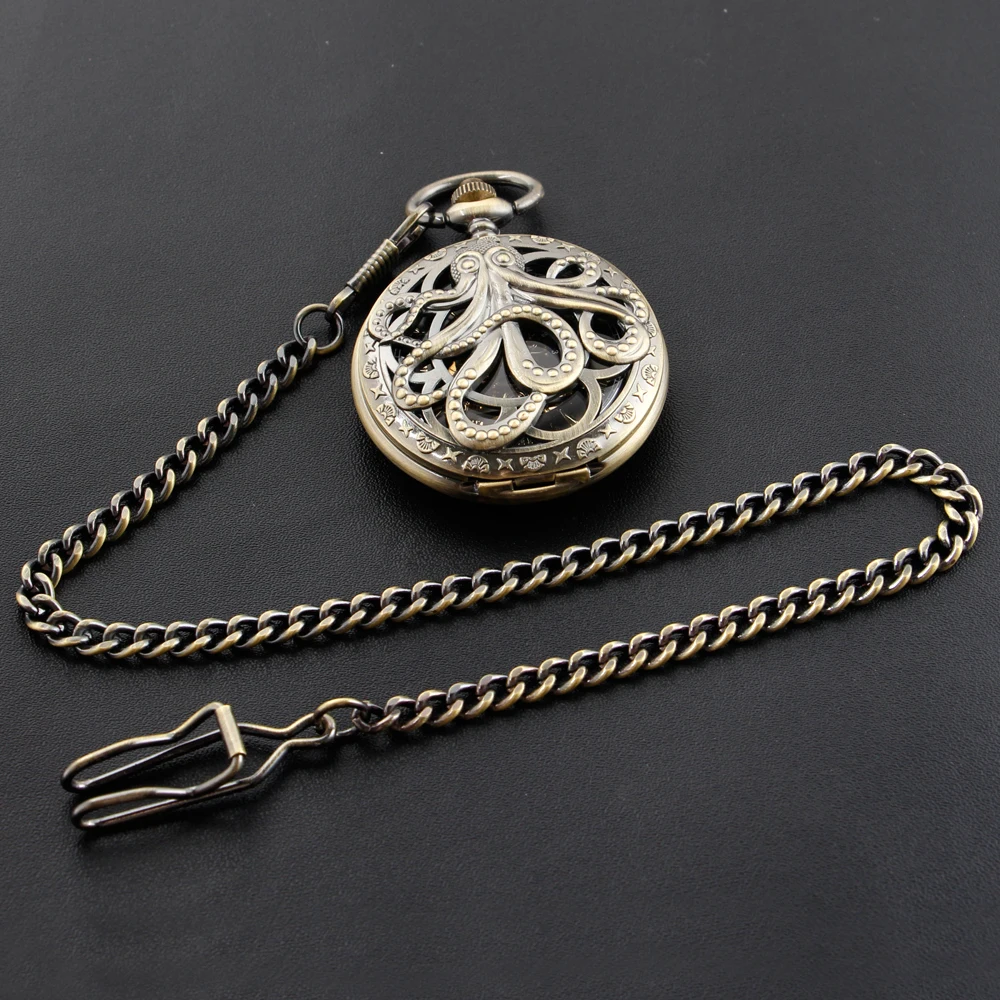 Brown Pocket Watch Chain 37.5cm All Stainless Steel Chain Vintage Antique Necklace Chain Men's Women Accessories