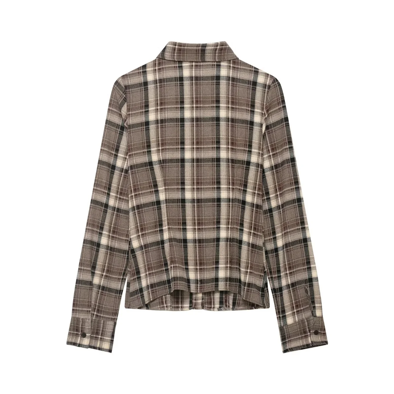 Women Casual Plaid Shirt Spring Autumn New Female Chic Full Sleeve Slim Fit Single Breasted Blouses Lady Daily OL Street Shirts