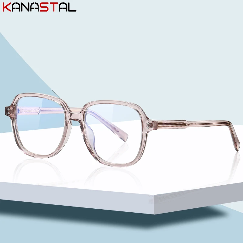 

New Men Blue Light Blocking Reading Glasses Fashion Plate Computer Eyeglasses Frame Women Anti Ray Prescription Myopia Eyewear