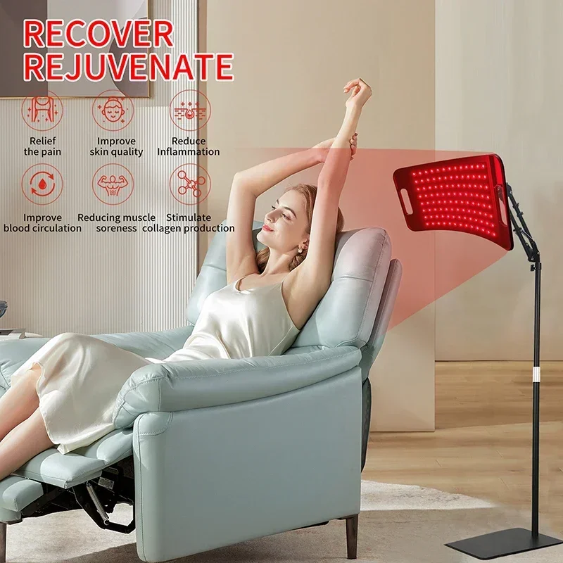 Red Lights Therapy Lamp 660nm Red Light and 850nm Near Infrared Light Panel with Stand for Full Body Slim Skin Care Pain Relief red light therapy panel infrared therapy lamp
