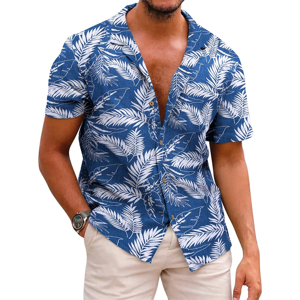 

Man Tops Shirt Cardigan Beachwear Casual Top Hawaiian Shirt Lapel Shirt Men 3D Print Short Sleeve Blouse Holiday