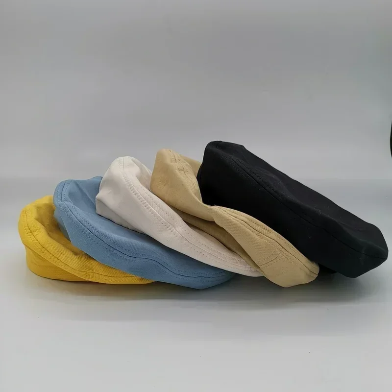 Cotton Women Winter Hats Vintage French Plaid Top Military Cap Painter Hat Autumn New Street Girls All-match Fashion Caps