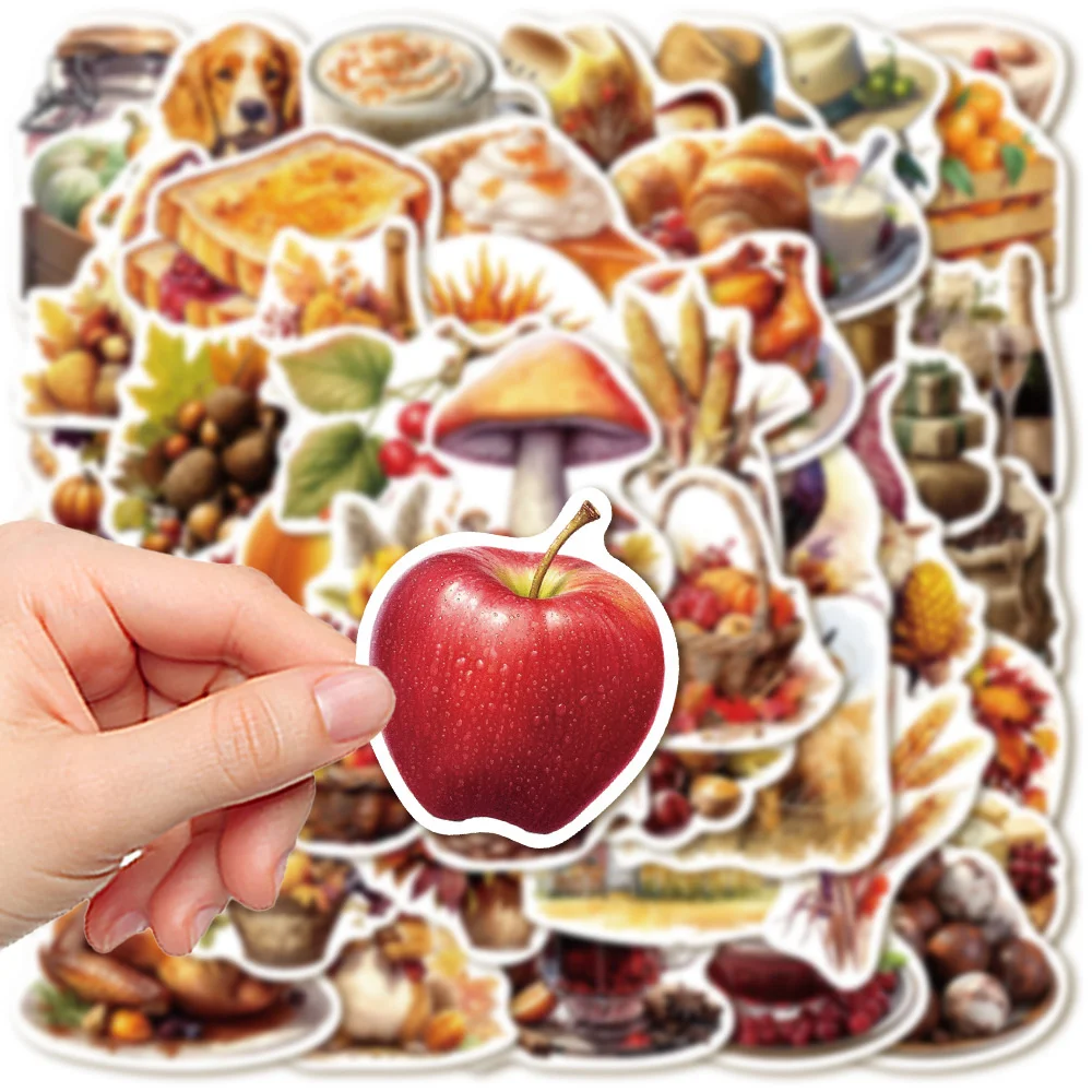 

10/30/50PCS New INS Thanksgiving Stickers Cartoon Creative Animation iPad Desk Luggage Car Chair Decoration Waterproof Wholesale