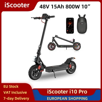Scooter i10 Pro Scooter elettrico 800W 48V 15Ah 10 "Pneumatici pneumatici E-scooter pieghevole per pendolari con borsa App freno elettronico 45 km/h