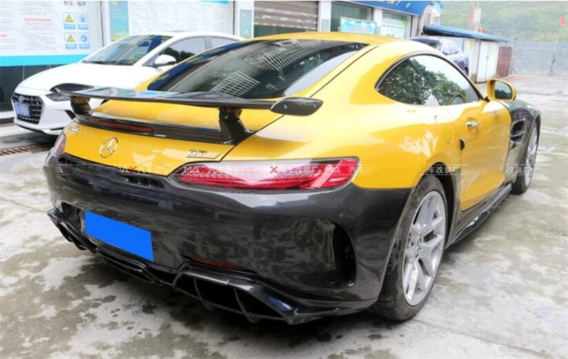 For Mercedes Benz AMG GT GTS GTC 2015-2023 Real Carbon Fiber Spoiler REAR WING TRUNK LIP SPOILERS High Quality GTR Splitters - - Racext 33