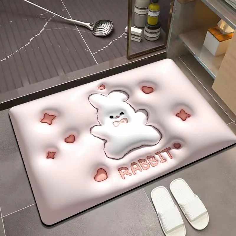 

3D Visual Bath Mat Non-slip Absorption Water Rug for Bathroom Creative Entrance Doormat Three-dimensional Floor Mat Home Decor 2