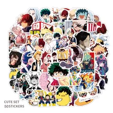 

50Pcs/Set Wholesale Anime My Hero Academia Stickers Laptop Skateboard Izuku For Refrigerator Car Helmet DIY Gift Box Bicycle
