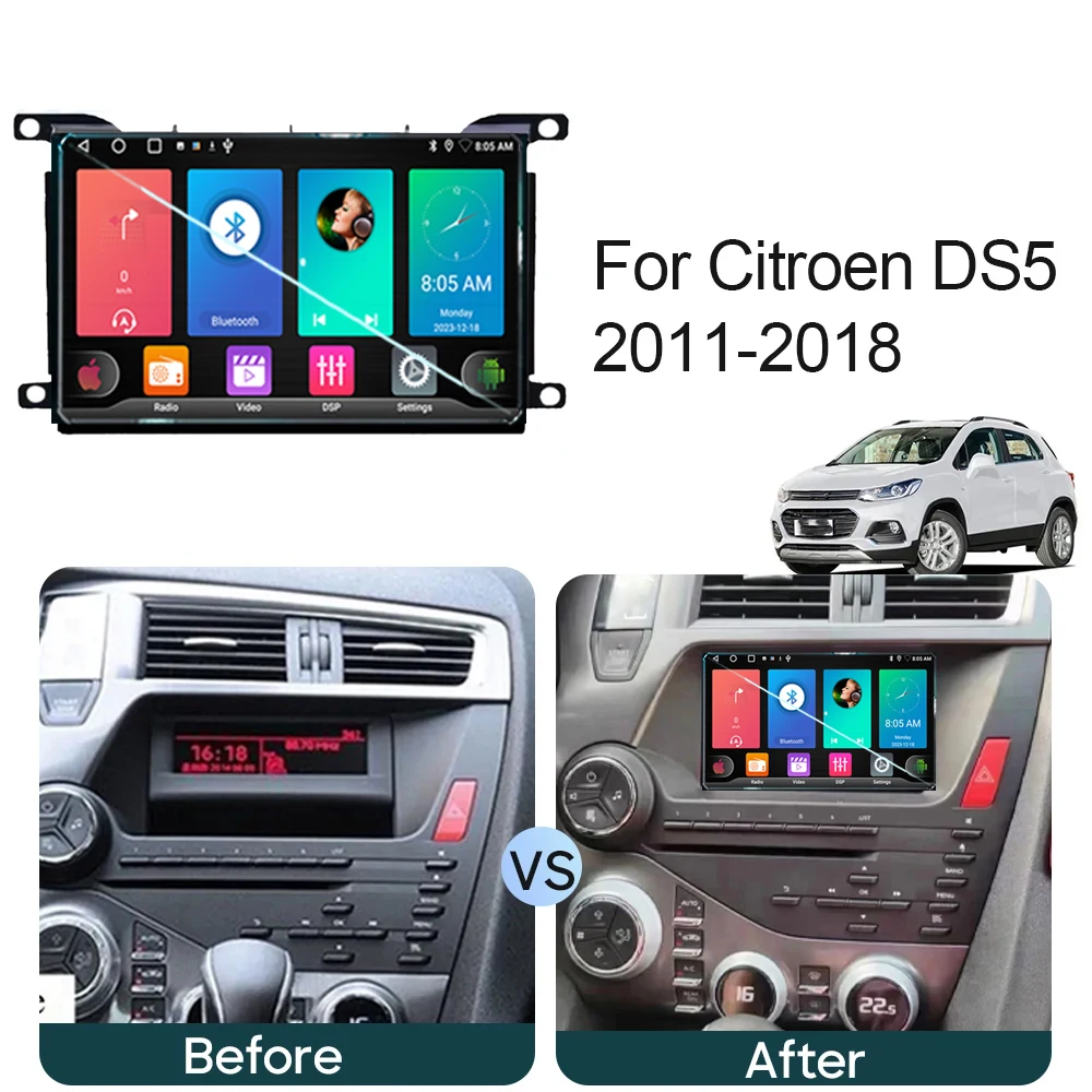 Android 13 For Citroen DS5 2011 2012 2013 2014 2015- Car Radio Multimedia auto Player GPS headunit Carplay car multimedia player car radio wireless carplay wireless carplay adapter smart carplay box