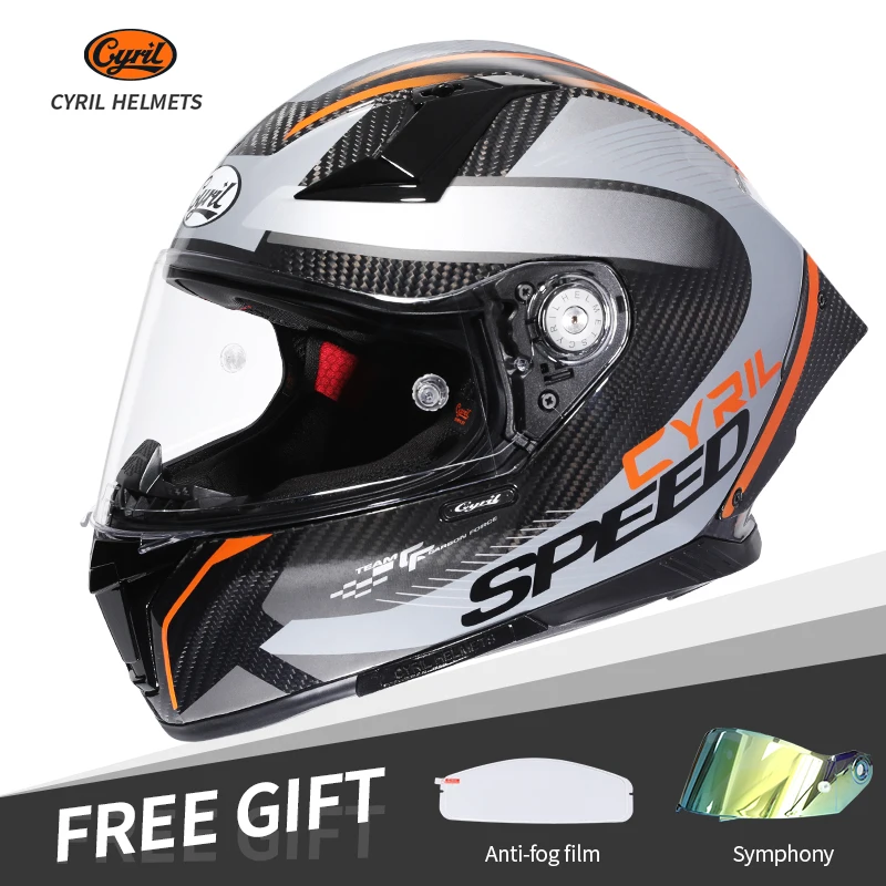 

Cyril Carbon Fibre Motorcycle Helmet Four Seasons DOT Certified Safety Removeable Unisex Cool Full Face Motobike Casco Helmets