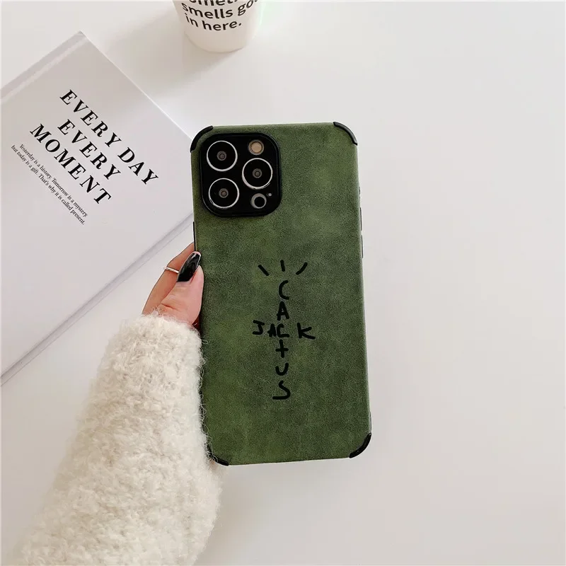 thumbnail image 1 of Luxury suede Travis scot leather Silicone Phone Case for iPhone 15 14 13 12 11 14 Pro Max 7 8 Plus SE XS XR Soft Cover, 1 of 5