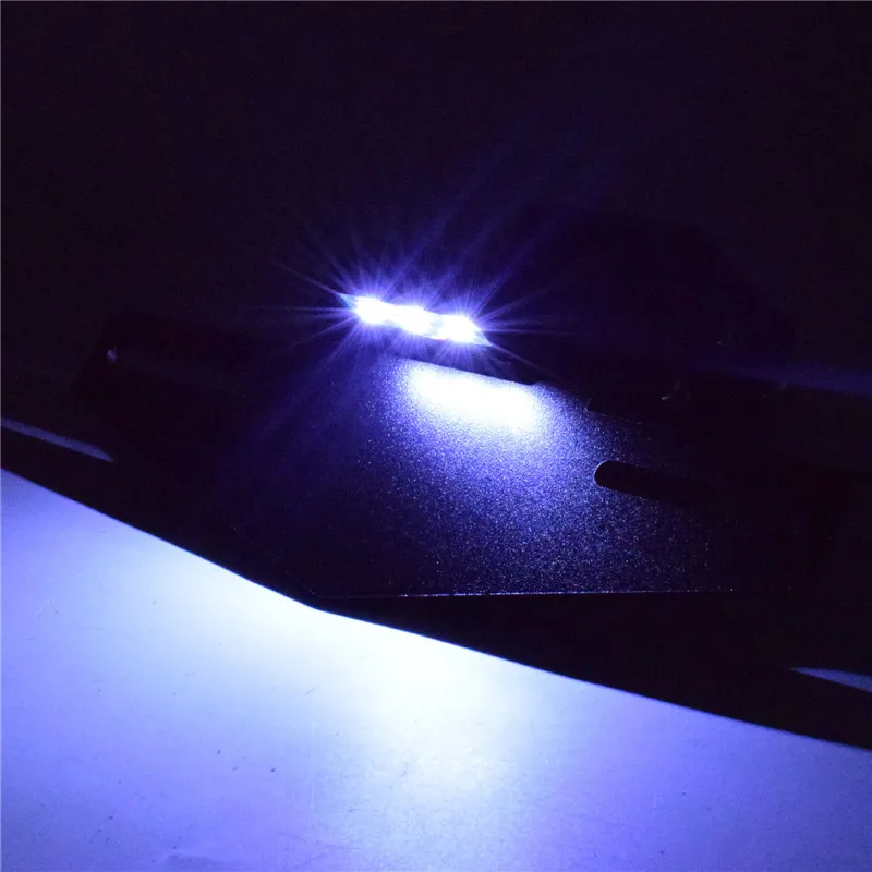 Yamaha YZF R1 R1M R1S 용 라이센스 플레이트 홀더 브래킷 키트 2015 2016 2017 2018-2023 LED 라이트가있는 테일 깔끔한 펜더 제거기