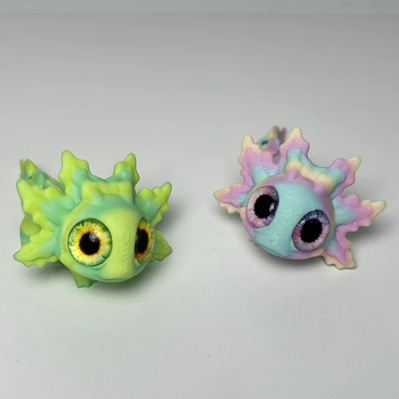 3D Printed Movable Salamander Figures - Fun Animal Toys with Big Eyes