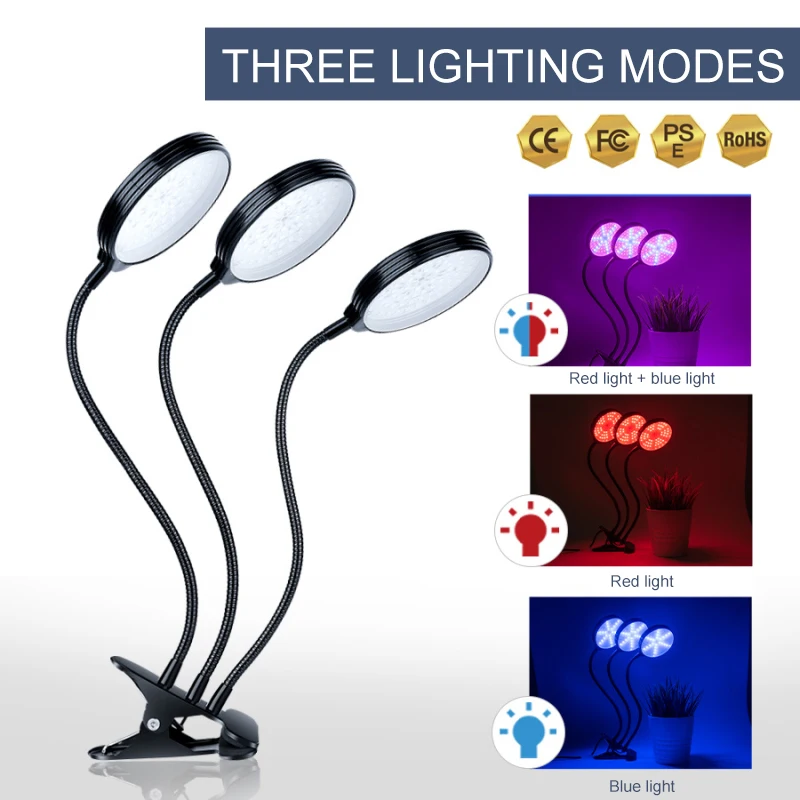 풀 스펙트럼 LED 성장 조명, USB 피토 램프, 식물 묘목 꽃 홈 텐트 성장 조명용 제어 피토램프
