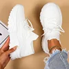 Fashion Stretch Knitting Sneakers for Women 2024 Autumn Couple Lace Up Non Slip Flats Casual Sports Shoes Woman Plus Size 44 6