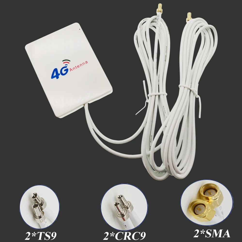 Antena 4g Lte 3g 4g Antena exterior Antennna externa con conector Crc9 /  ts9 / sma deslizante dual de 5 m para módem de enrutador 3g 4g