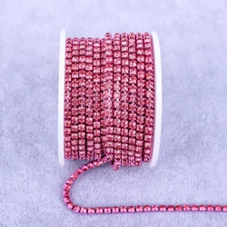 Radiant Gold Rhinestone Decorative Crystal Trim - SS8(2.5mm) (Rose)
