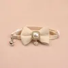 New Waffle Pet Collar Cute Bow Bell Cat Collar Retro Pearl Pendant Dog Collar Accessories 5