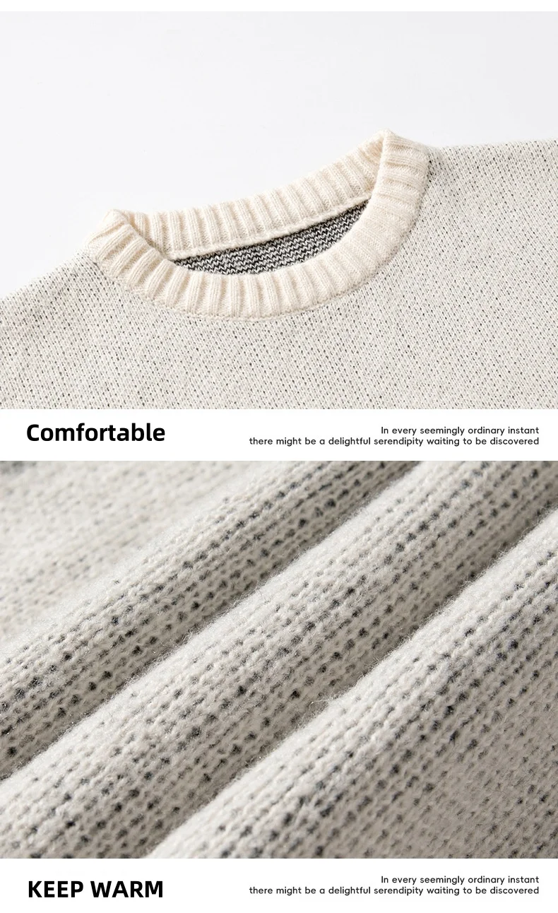 Retro Print Pattern Sweater Men's Women Autumn Winter Warm Pullover Sweater Round Neck Knit Sweater Soft 5