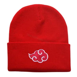 Anime NARUTO Embroidered Knitted Beanie - Winter Warm Cosplay Woolen Bonnet Hat Gift (Black)