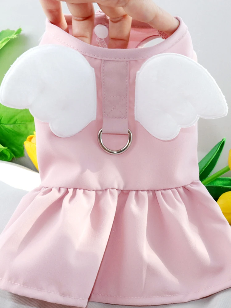 

Spring Summer Pet Clothes Kitten Puppy Cute Wings Thin Skirt Small and Medium-sized Dog Sweet Dress Chihuahua Yorkshire Poodle