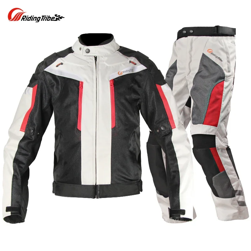 

Winter Motorcycle Jacket Pants equipment Summer Riding Tribe Mesh waterproof Moto trousers motocross Coat protector M - 4XL