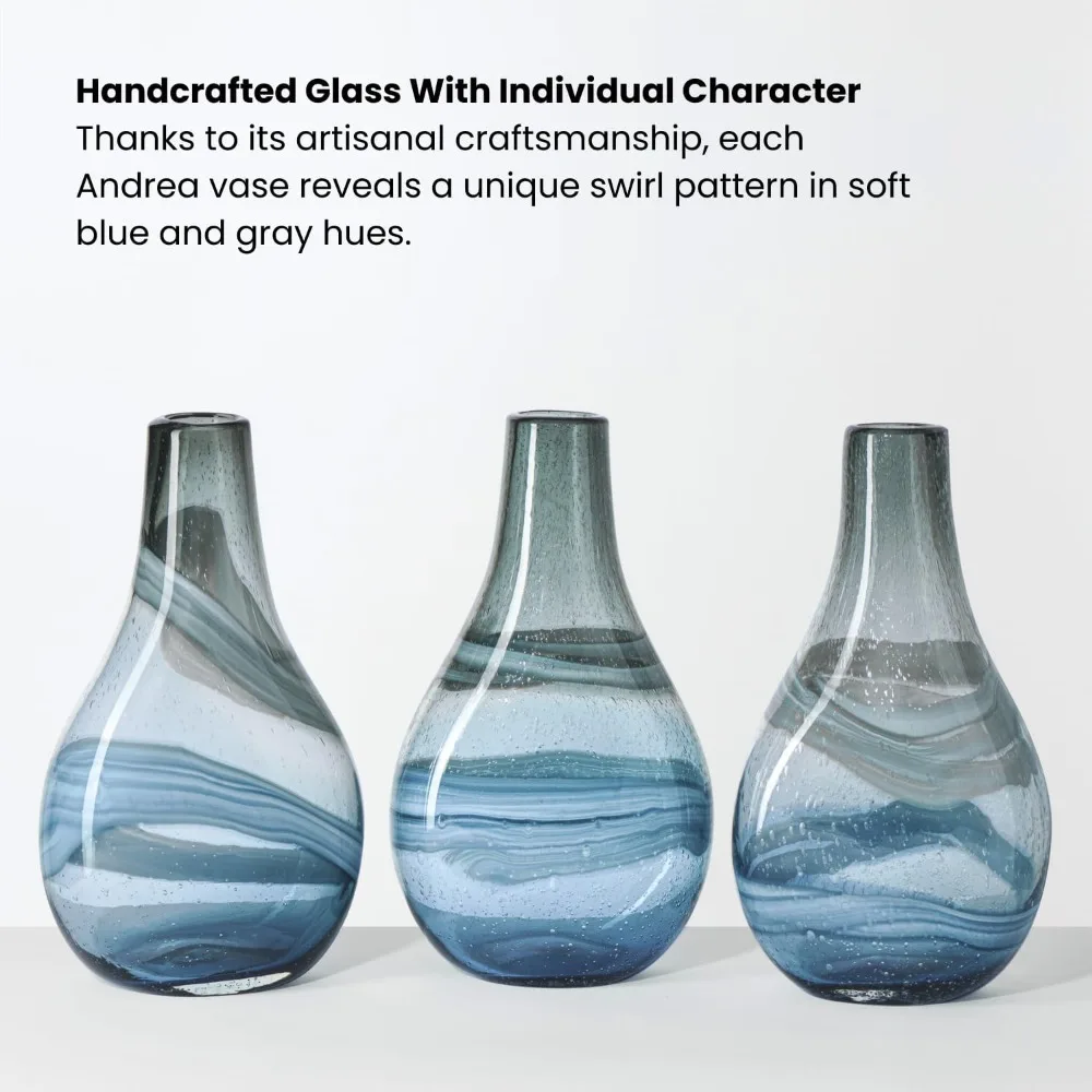 Tall Blue Glass Vase 5