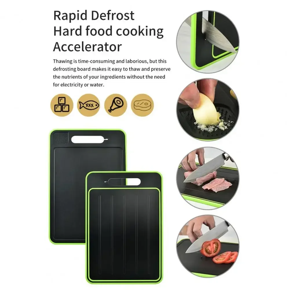 

New Defrosting Board 4 in 1 Cutting Board with Defrosting Tray Sharpener Grater Double-Sided Chopping Board for Fast Thaw Meat