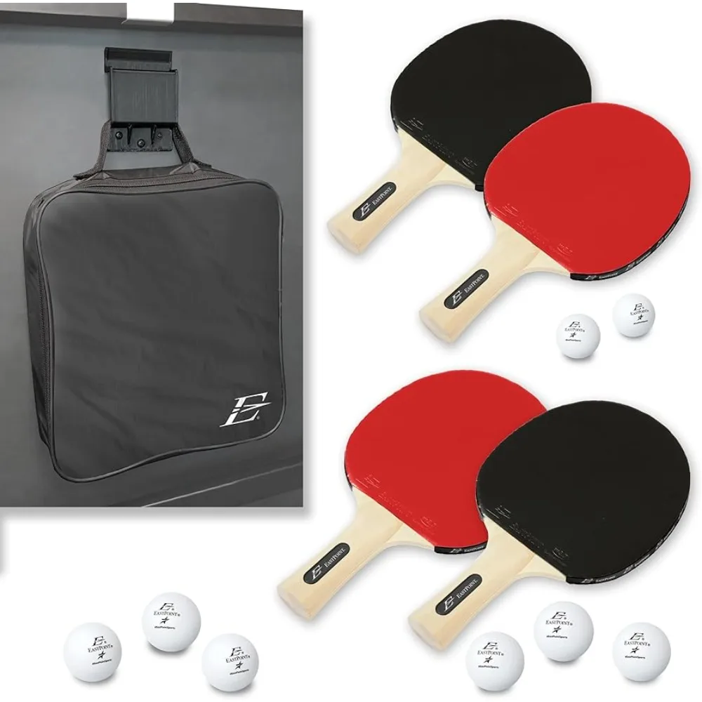 

4-Player Table Tennis Paddle&Ping Pong Ball Ball Set - Includes 4Wooden Ping Pong Paddles,12 Table Tennis Balls,and 1Storage Bag