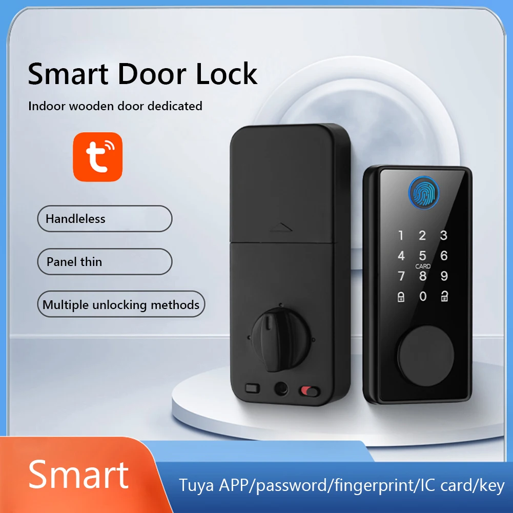 

Smart Deadbolt Locks of Tuya Digital Tuya APP Smart Card Code Lock Bluetooth Biometric Fingerprint Password keyless Entry Door