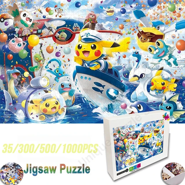 Rompecabezas de Pokémon Pikachu para niños y adultos, rompecabezas de  300/500/1000 piezas, imágenes creativas