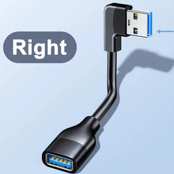 USB 3.0 90 - Degree Angle Extension Cable - A Male to A Female Adapter - 1PCS (Right)
