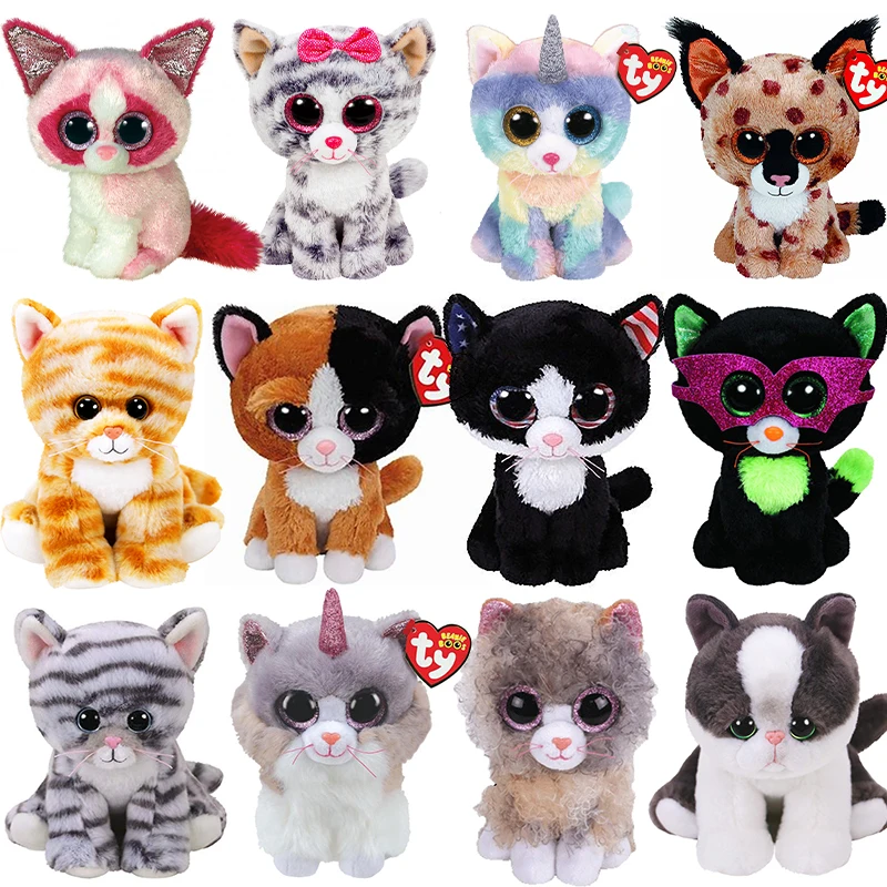15 см Ty Beanie с большими глазами Cute Mai Kiki Хезер свобода Китти Гарфилд кошка плюшевая