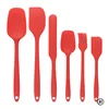 6pc Silicone Spatula set for baking-cake frosting kit with brush, non-stick scrapers & cream spreads |   cute kitchen gadgets 6
