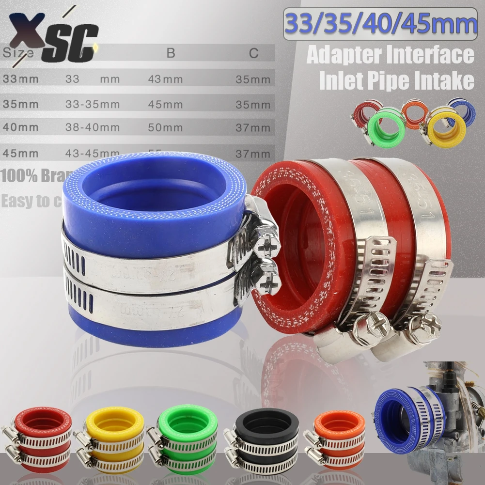 33mm-35mm-40mm-45mm-Motorrad-Vergaser-Gummi-adapter-Einlass-Ansaugrohr ...