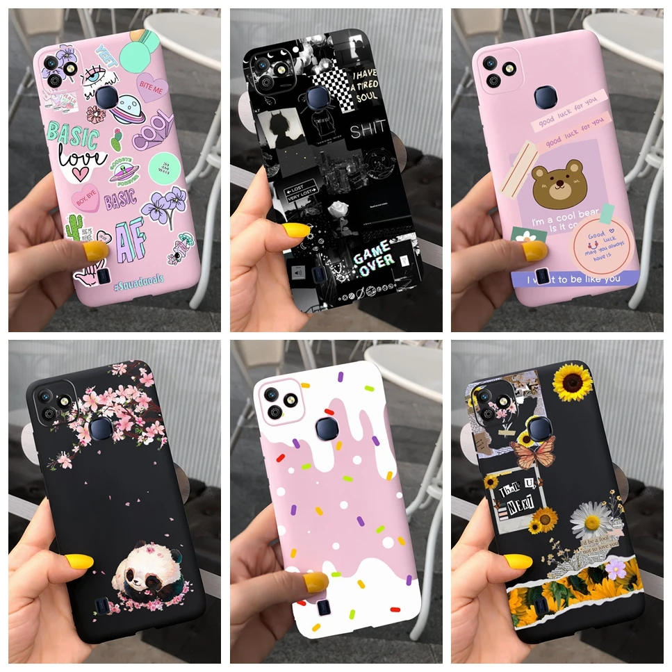 Для Infinix Smart HD 2021 X612 чехол Роскошный милый черный розовый Силиконовый противоударный чехол-бампер для телефона Infinix Smart HD 2021 чехол