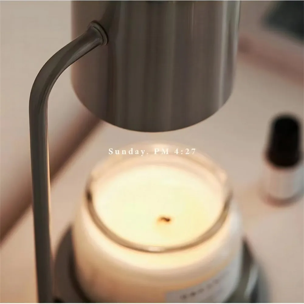 Table Lamp Modern Candle Warmer Lamp Metal Wax Burner Retro Melting Wax Lamp 220V Simple Table Fragrance Light Desk Decor Lighting