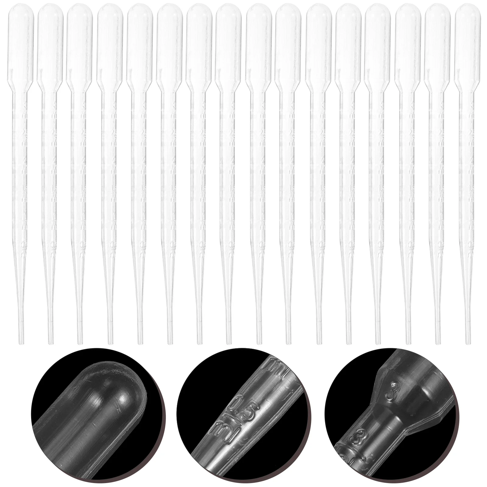 

100 Pcs Plastic Straws 3ml Pipette Dropper Disposable Washing Pasteur Pipettes Transfer