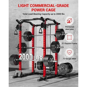 Multi-Function Power Rack, 2000 lbs Power Cage with Adjustable Cable Crossover System and More Training Attachment 5