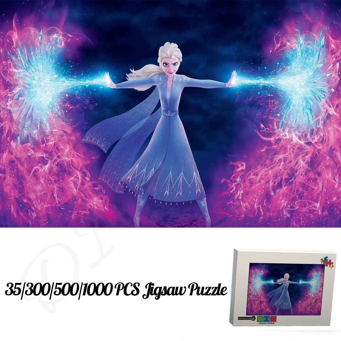 

Disney Cartoon Puzzles for Kids Adults Elsa Princess 35 300 500 1000 Wooden Jigsaw Puzzles Educational Decompressed Handmade Toy