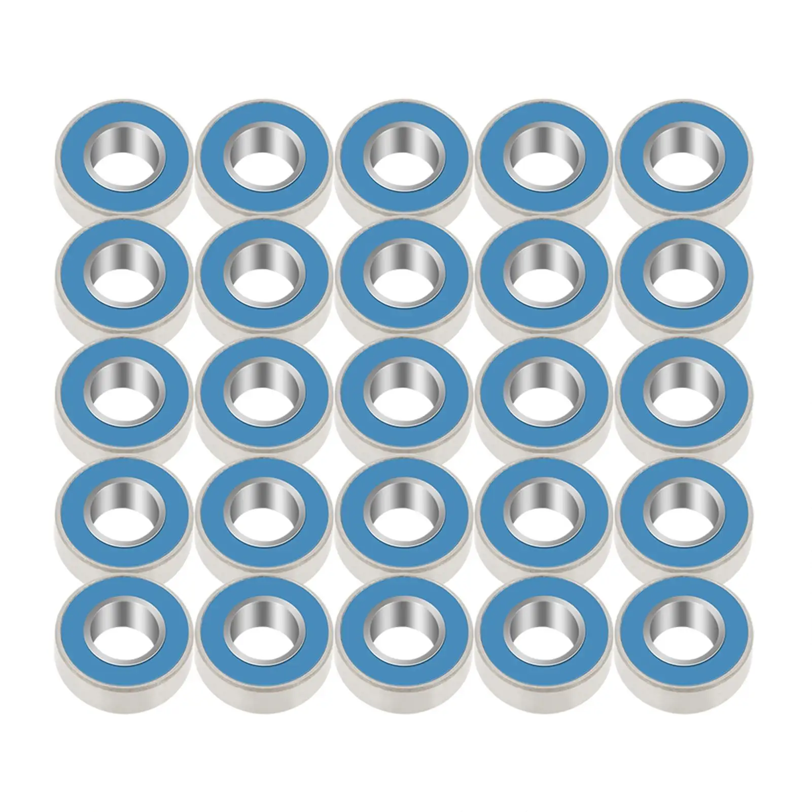 25Pcs MR115-2RS Miniature Steel Ball Bearings, Rubber Sealed, 5x11x4mm-High Precision Blue Bearings