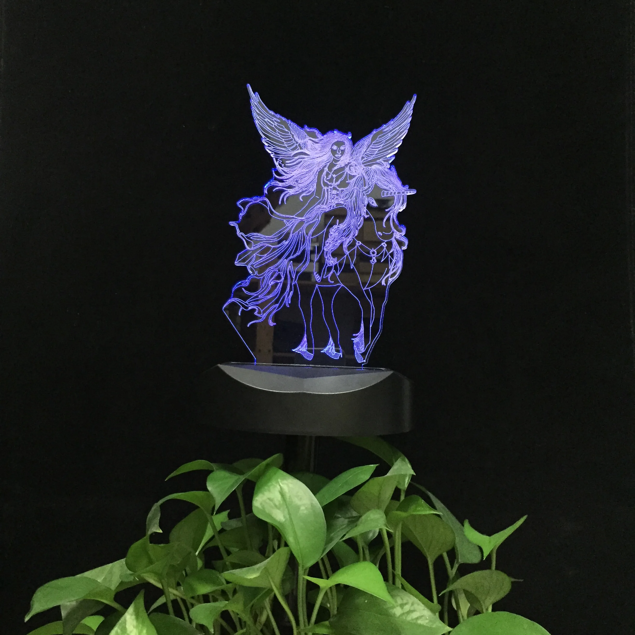 

Фигурка Девочки в виде единорога, акриловая цветная лампа 3d, настольная лампа для двора, сада, лужайки, праздничный подарок на день рождения, Прямая поставка