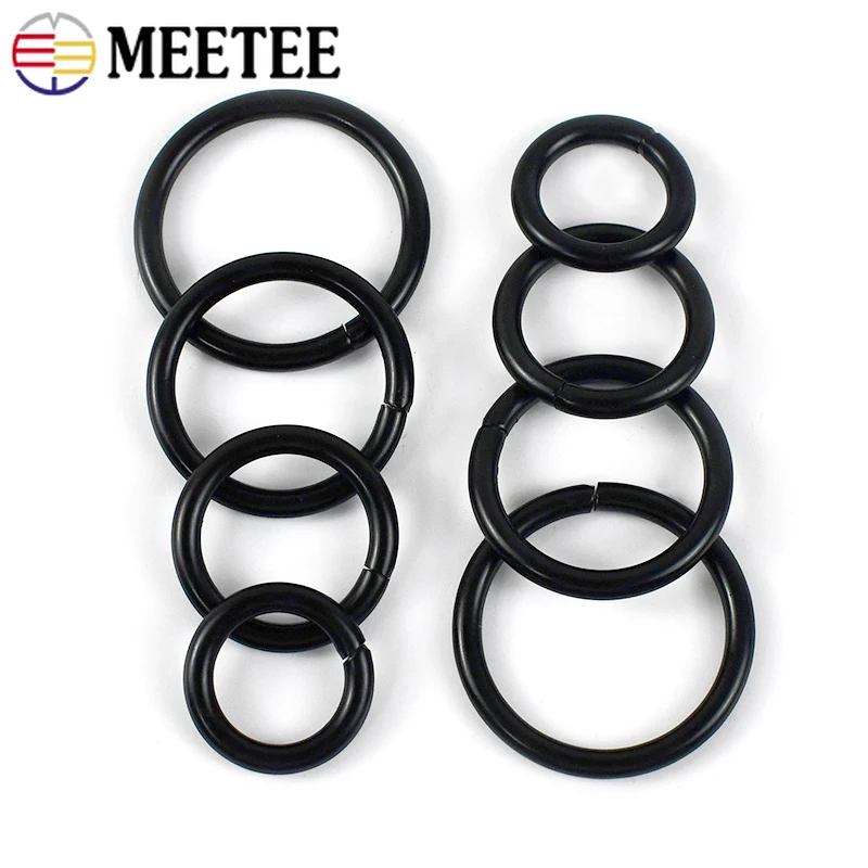 

Черные металлические пряжки Meetee 12-50 мм, 30/50 шт., ремешок для сумки, кольцо, шляпы, ремня, круглые соединительные застежки, крючок «сделай сам», аксессуары для одежды